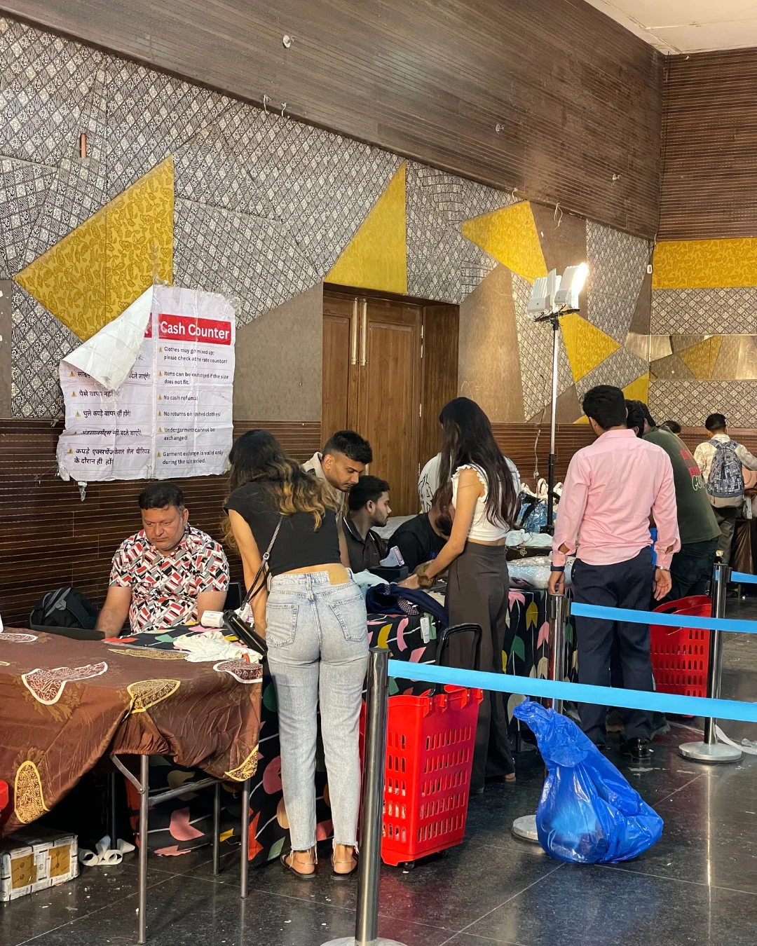 Customers exploring fashion collections