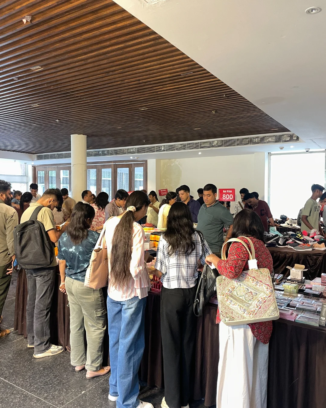 Busy shopping atmosphere at the venue